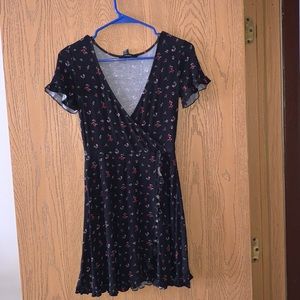 V-Neck Floral Mini Dress